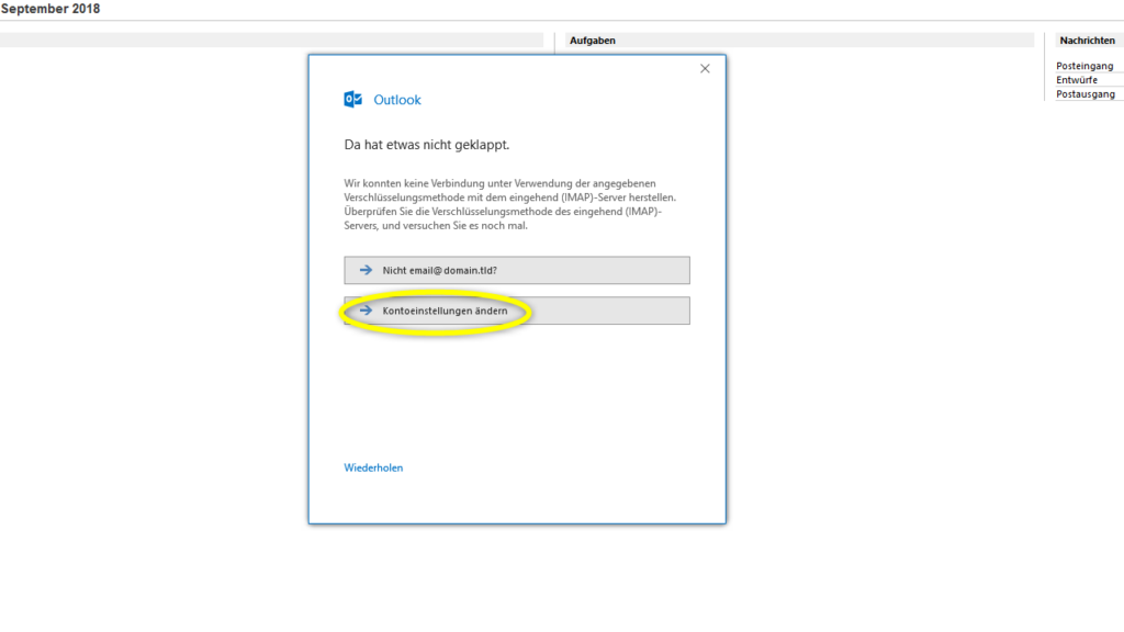 E-Mail einrichten Kontoeinstellungen ändern
