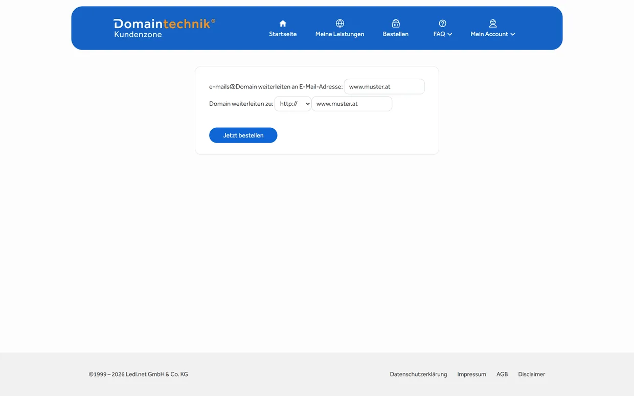 Domain & E-Mail Weiterleitung einrichten