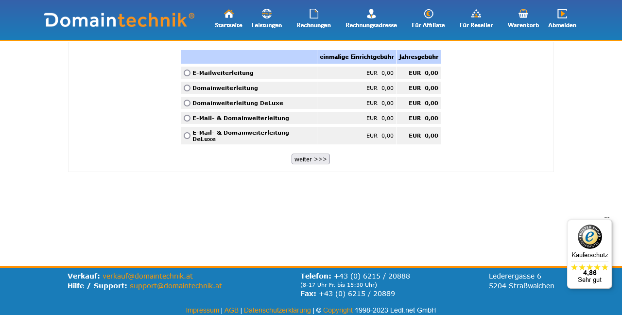 Domainweiterleitung ohne Hosting bestellen