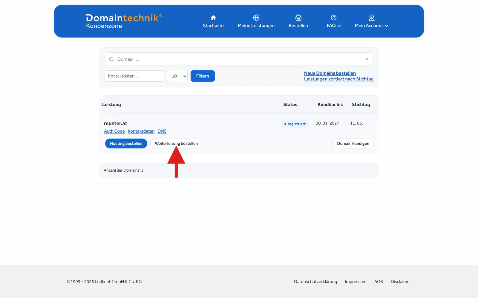 Domainweiterleitung ohne Hosting bestellen