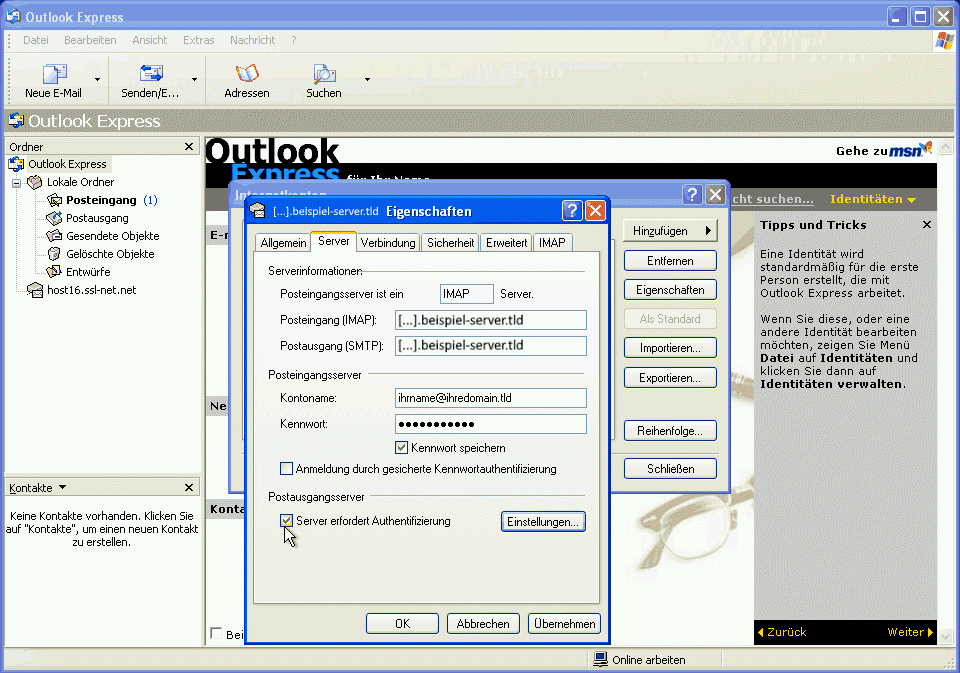 Outlook Express Schritt 9