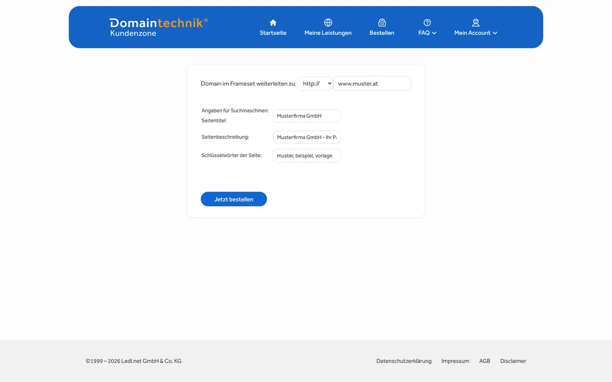 Frame Weiterleitung einrichten