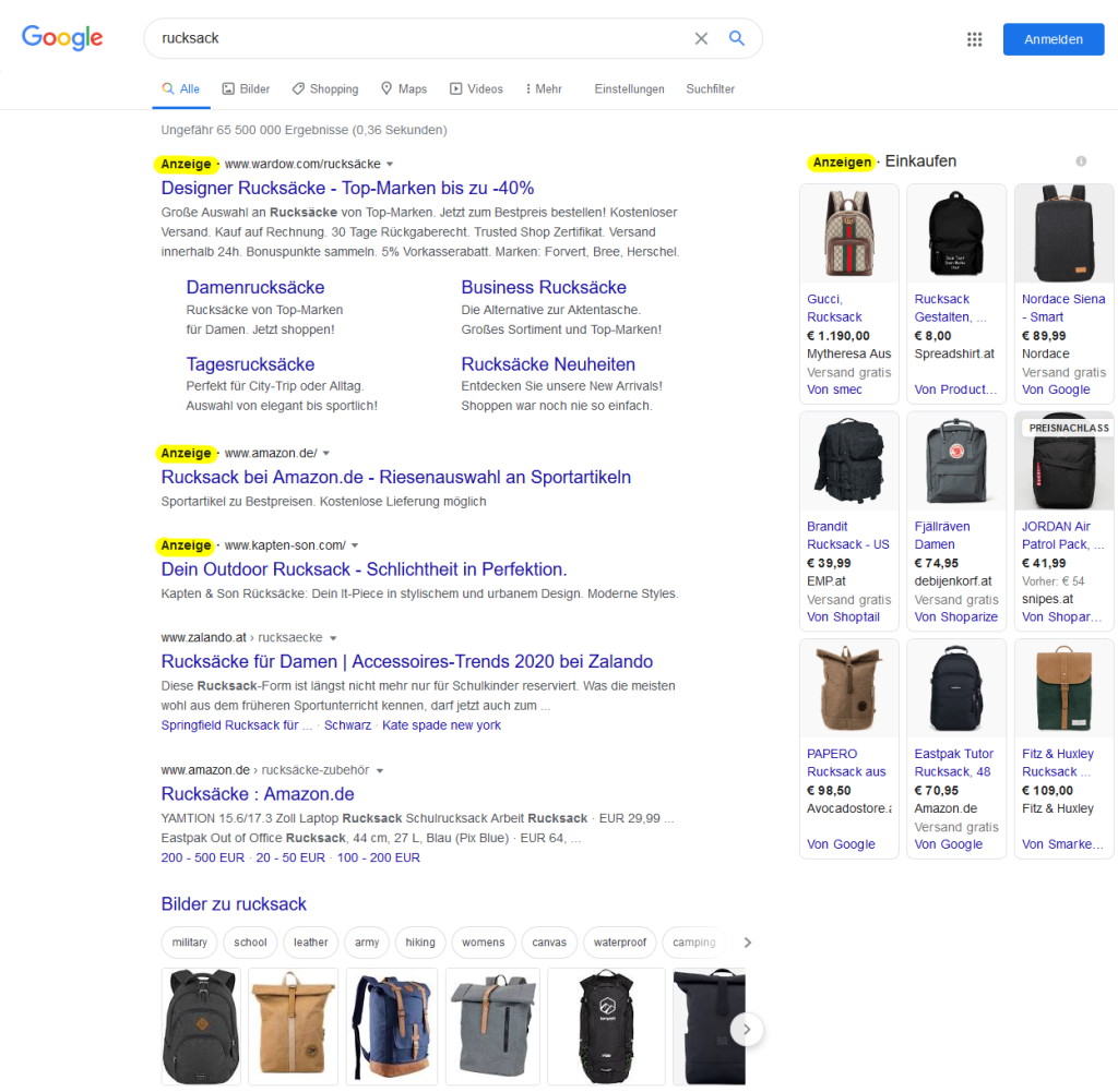 Google Anzeige