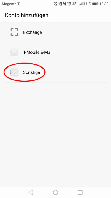 Android Konto hinzufügen