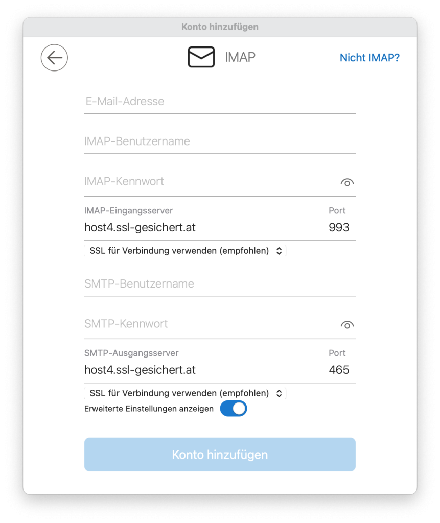 Outlook E-Mail Adresse hinzufügen