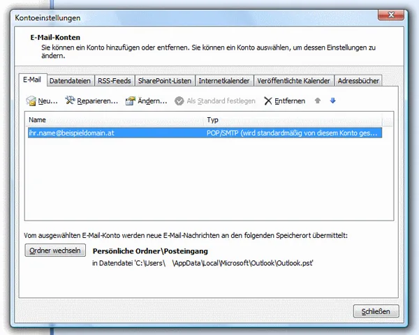 Outlook 2007 Schließen