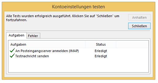 Outlook 2013 Automatische Tests