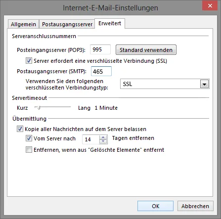 Outlook 2013 Erweitert
