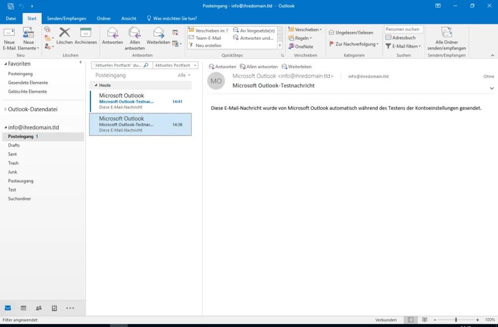 Outlook 2016 Konten synchronisieren