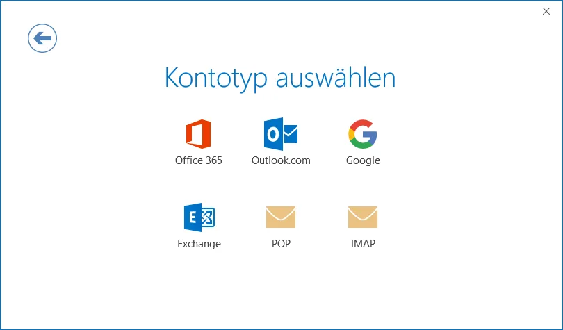 Outlook 2016 Kontoyp