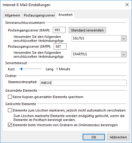 Outlook 2016 Stammordnerpfad