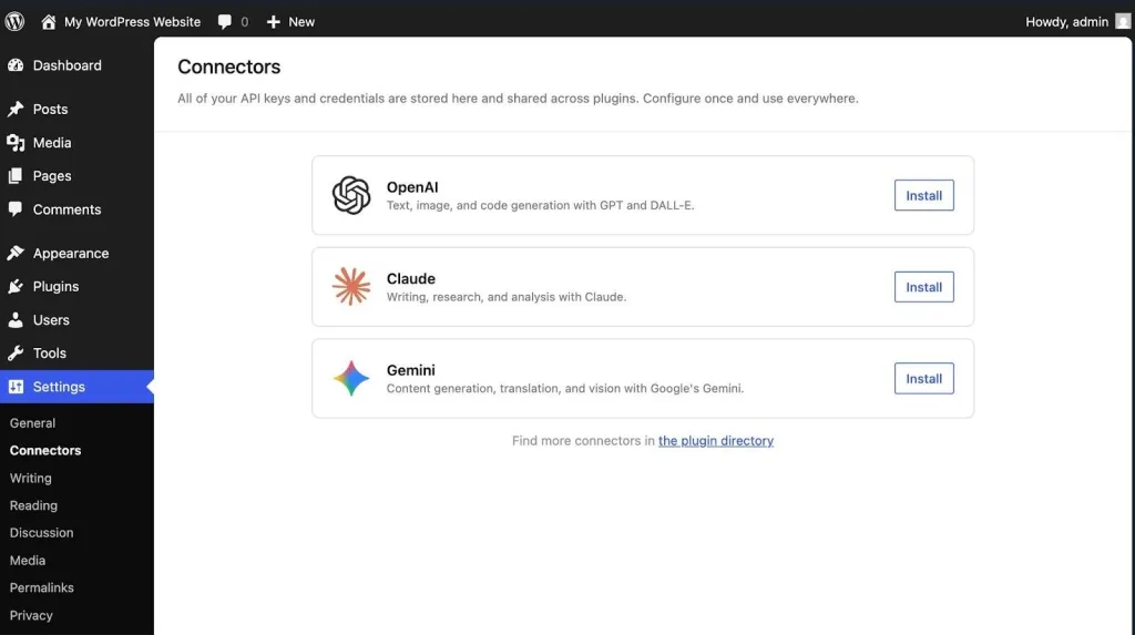 WordPress 7.0 AI Connector