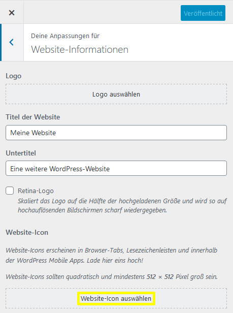 Favicon in WordPress einbinden